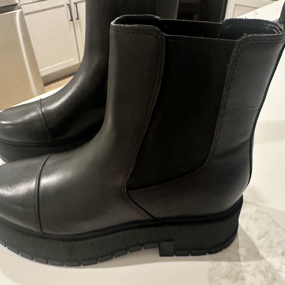 Black Leather Ankle Boots